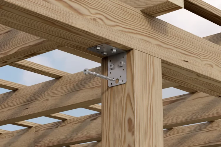 Konstruktionsschraube für strukturelle Verbindungen von Holzbauteilen, einschließlich Massiv-, Leim- und Holzwerkstoffplatten.